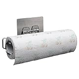EFLY Toilet Paper Holder Self Adhesive Tissue Paper Roll Holder Bathroom Kitchen Paper Towel Holder Dispenser Tissue Roll Hanger Wall Mount Rustproof Brushed Finish TP5022