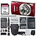 Canon PowerShot ELPH 180 Digital Camera (Red) + Transcend 32GB Memory Card + Point & Shoot Camera Case + Replacement Battery & Charger + USB Card Reader + Memory Card Wallet + Lens Cleaning Pen