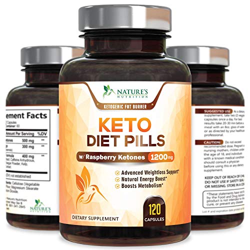 Keto Diet Pills - Keto Advanced Weight Loss 1200mg - Burn Fat Instead of Carbs, Ketosis Supplement & Ketogenic Fat Burner with Raspberry Ketones, Mango, Green Tea & Apple Cider Vinegar - 120 Capsules