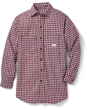 Red Plaid Dress Shirt 7.5 oz