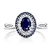 Blue Sapphire 925 Sterling Silver Women's Engagement Ring (1.62 cttw, 7X5MM Oval Cut, Available in size 5, 6, 7, 8, 9)