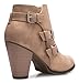 Olivia K Women's Classic Stacked Wood heel with Side Zipper Enclosure - Adjustable Ankle Straps with Buckle