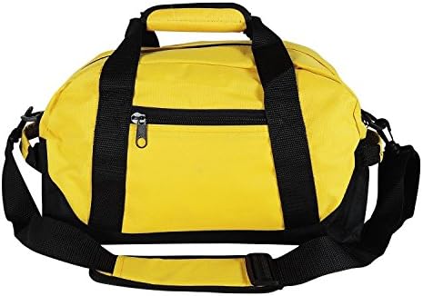 iEquipDuffle Bag, Gym, Travel Bag Two Tone (Yellow - small (14" x 8.5" x 8.5"))