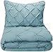 Amazon Basics All-Season Down-Alternative Comforter 2-Piece Bedding Set, Pinch Pleat, Twin/Twin XL, Spa Blue
