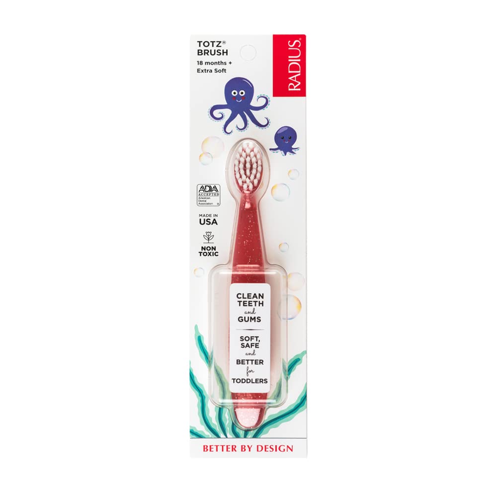 RADIUS, Totz Brush, 18 Months +, Extra Soft, Coral, 1 Toothbrush