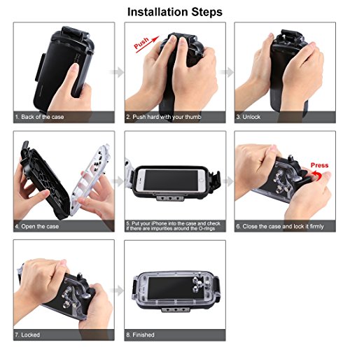 image for HAWEEL iPhone 7 Plus/ 8 Plus Underwater Housing Professional [40m/130f