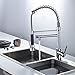 Fapully Modern High Spring Single Handle Single Hole Kitchen Sink Faucet with Pull Down Sprayer Mixer Tap,Chrome