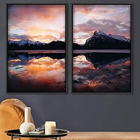 signwin 2 Piece Framed Canvas Wall Art Sunset...