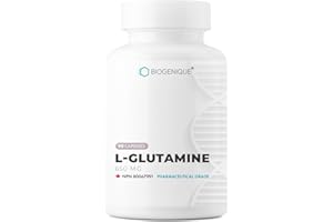 Biogenique L-Glutamine 650 mg - 90 Capsules | Recovery, Muscle, Gut & Immune Support | High Potency L-Glutamine supplement Ma