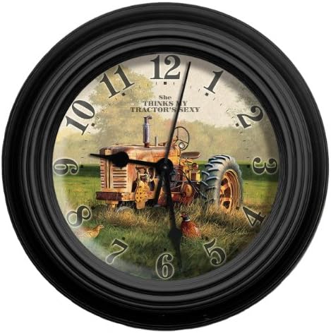Reflective Art She Thinks My Tractor's Sexy Wall Clock, 10-Inch