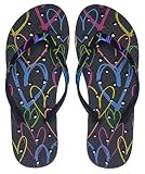 Showaflops Womens' Antimicrobial Shower & Water Sandals for Pool, Beach, Dorm and Gym - Grafitti Hearts 9/10