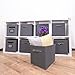 MaidMAX Cloth Storage Cubes Bins Baskets Containers with Dual Handles for Home Closet Nursery Drawers Organizers, Flodable, Dark Gray, Set of 6