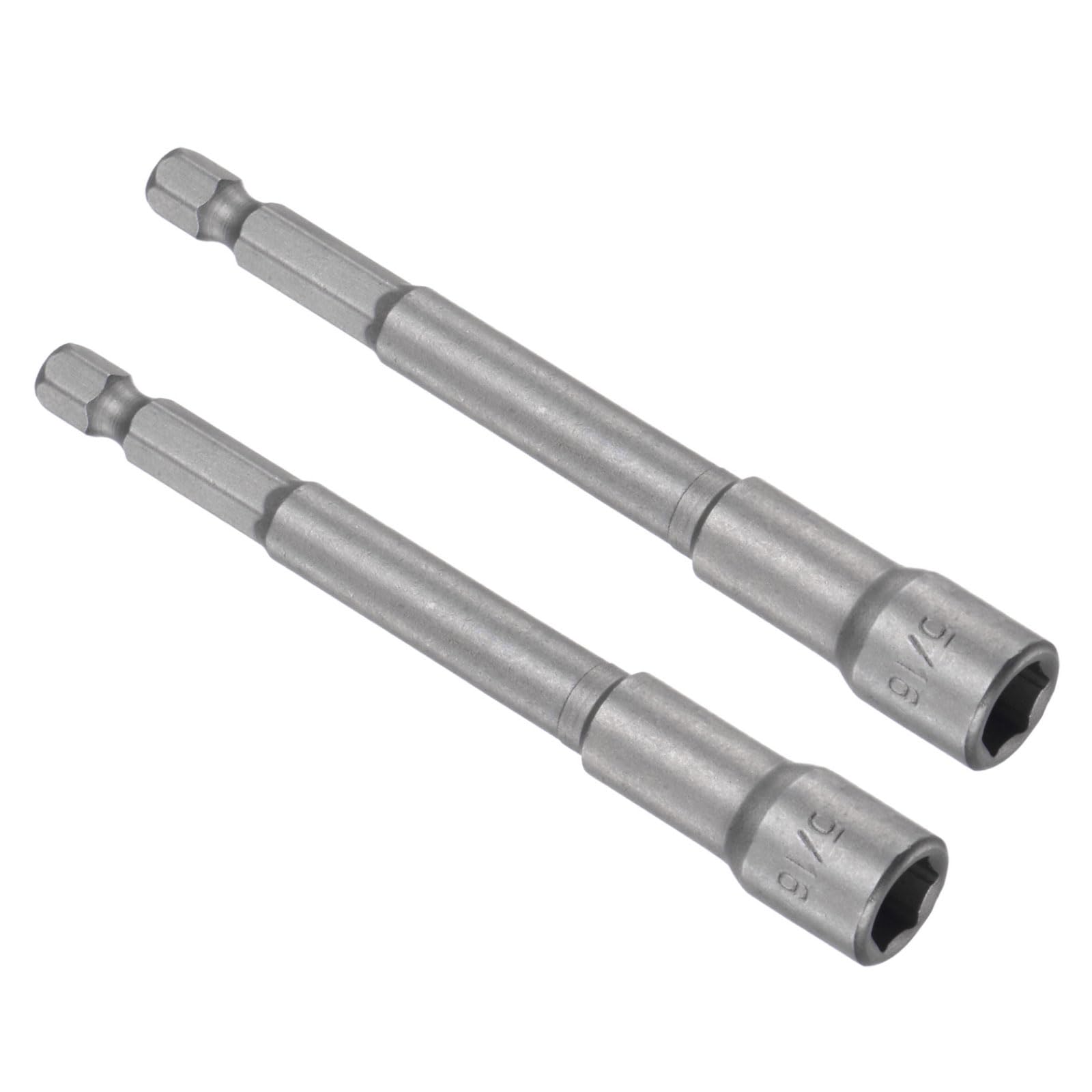 CoCud Quick-Change Nut Setter Driver Bit, 5/16-inch SAE 100mm Length 1/4" Shank, CR-V No-Magnetic Straight Shank Setter Drill Bits - (Applications: for Auto Repair) - 2pieces