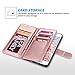 ULAK iPhone 6 Plus Case, iPhone 6s Plus Wallet Case, Hybrid Flip PU Leather Cover with Multi Card Slots Holders Wrist Strap for Girls Women, Rose Gold