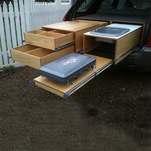 VADANIA Heavy Duty Lockable Drawer Slides 700mm #D53 | 53mm width, load up to 90kg, total extension 3 spans, ball bearings, side mount, 1 pair