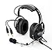 Rugged Air RA454 Black General Aviation Stereo Pilot Headset