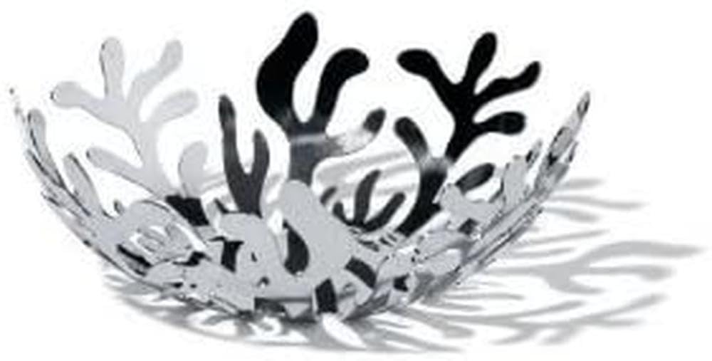 Alessi ESI01 / 21 Mediterraneo Fruit Holder in Stainless Steel Colored with Epoxy Resin, Silver, 21 cm