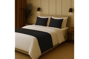 DPS COTTON KING 100% Egyptian Cotton Bed Runner Black Solid King Size (102x20) 1 Piece Decorative Bed Scarf for Bedroom Hotel Wedding Room