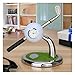 9.99WORLD MALL Golf Ball Pen Holder with Clock, Business Gifts Office Desktop Golf Pen Stand Miniature Model Decoration