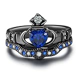 Zealmer Claddagh Ring Round Heart Shape Rhinestone Traditional Irish Ring For Women