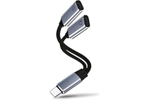 HAUXGOGO USB C Splitter 1 in 2 out USB-C Headphone and Charging Adapter, Type-C PD 100W Quick Charge /Audio /Data Transfer Ad