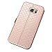 Note 5 Case, Galaxy Note 5 Case, ArtMine Quilted Plain Color View Window Function PU Leather Flip Folio Book Style Protective Skin Stand Phone Case Kickstand Feature for Samsung Galaxy Note 5(Golden)