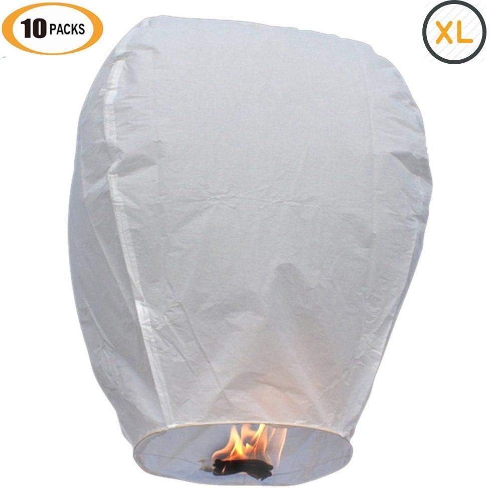 Max White Sky Lanterns Biodegradable and Fully assambeled-Chinese Flying Wish Lights (10)