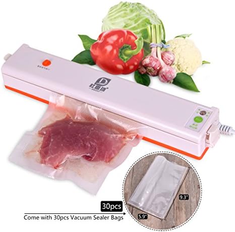 Vacuum Sealing System Automatic-manual Vacuum Sealer Fresh Food Saver- Home Kitchen Vacuum Packaging Machine Heat Sealer for Foods Preservation with 30pcs sealer bags