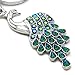 Soulbreezecollection Gorgeous Peacock Bird Animal Lover Keychain Key Ring Charm Dark Green AB Glitter Enamel