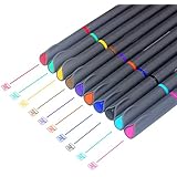 MyLifeUNIT Fineliner Color Pen Set, 0.4mm Colored Fine Liner Sketch Drawing Pen, Pack of 10 Assorted Colors