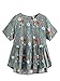 SheIn Women's Loose Ruffle Hem Peplum Short Sleeve Blouse Top One-Size Botanical Print