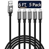 SMALLElectric USB Type C Cable 2-Pack 6FT USB C to USB 3.0 Nylon Braided Cord for Samsung Galaxy S8,Apple Macbook 12