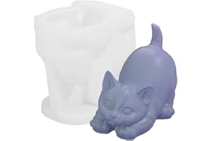 Emperoch 3D Silicone Cat Mold, Mini Cat Candle Mold, Reusable Animal Epoxy Resin Casting Mold DIY Home Decor for Polymer Clay