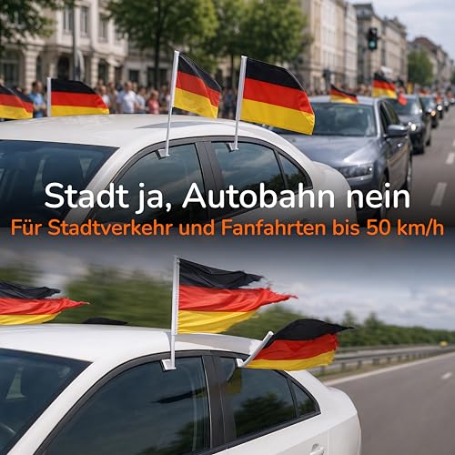 Upgrade4cars 2 x Germany Car Flag Football World Cup 2026 Car Flag Black Red Gold 45 x 30 cm Car National Flag World Cup Fan Item Max. 60 km/h