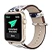 YOSWAN Bracelet for Apple Watch, National Black White Floral Printed Leather Watch Band 38mm 42mm Strap for Apple Watch Flower Design Wrist Watch Bracelet (White+ Blue Flower, 38mm)