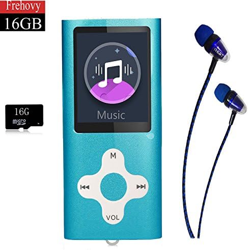 MP3 Player/Music Player,Frehovy 16GB TF Card Portable Digital Music Player/Video/Voice record/FM Radio/E-Book Reader,Ultra Slim 1.8''Screen with HiFi Earbuds