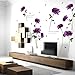 Rumas DIY Purple Rose Print Removable Room Home Decor Cartoon Wall Stickers Decal