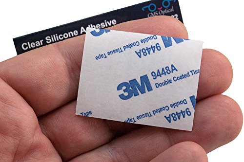 GMS Optical® Premium Silicone 3M Adhesive Half Moon Nose Pads 13mm x 6mm - Ideal for Smaller Frames (5 Pair) (Clear) - Thumbnail 3