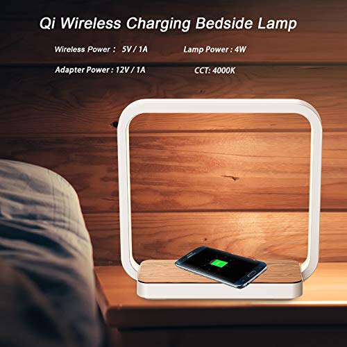 Bedside Lamp Qi Wireless Charger LED Desk Lamp with Touch Control 3