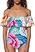 Dellytop Women's Beach Vintage One Pieces Off Shoulder Ruffle Bathsuit Swimwear Bikini