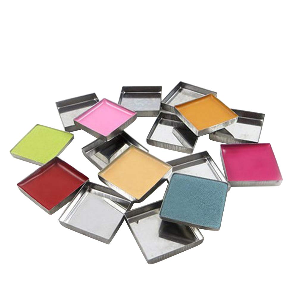 Lurrose 56pcs Empty Square Metal Pans for Eyeshadow Makeup Palette Eyeshadow Palette Pan Magnetic Makeup Palette for Makeup Cosmetic Travel (26mm)