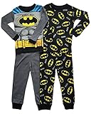 DC Comics Little Boys Toddler Batman 4 Pc Cotton Pajama Set
