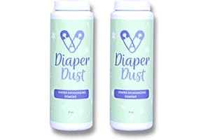 DIAPER DUST BY A PARENT COMPANY LLC Diaper Dust - Diaper Deodorizing Powder with Activated Charcoal - Diaper Odor Eliminator, No Diaper Pail Needed, Portable and Unscented - Dusting Powder Diaper Smell Eliminator, 2 Pack