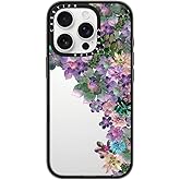 CASETiFY Compact iPhone 16 Pro Case [4 ft. 2X Military Grade Drop Protection/Slim/Lightweight] - My Succulent Garden - Clear Black