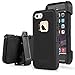 iPhone 5s Case, iPhone 5 Case Shockproof Belt Clip Kickstand Case with Built-in Screen Protector for iPhone 5/5S/SE - Black