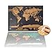 Travel Scratch Off The World Map Deluxe Black Edition With A Scratcher -32.48x23.39 Inches