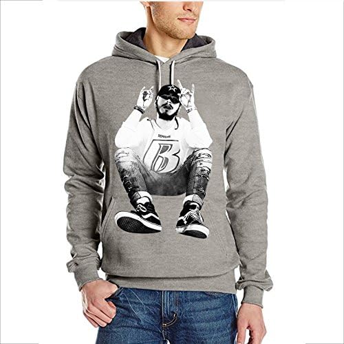 Kaari Success Men's Post Malone Rap Yo Hoodie Casual Hoodie XL Grey