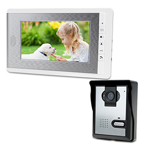 LIBO Smart Home 7" Waterproof Video Intercom Wired Video Doorbell Door Peephole Digital HD Monitor IR Night Vision Camera for House Door Entry System