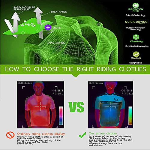 CAWANFLY Men's Cycling Jersey Bib Shorts Black Sets Bicycle Short Sleeve Reflective Bike Clothing 9D Gel Padded
