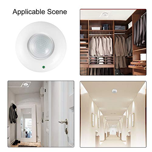 AC 220V-240V 50Hz Ceiling Recessed Human Body Induction Switch Detector Infrared Motion Sensor 360 Degree Human Body Inductor - White